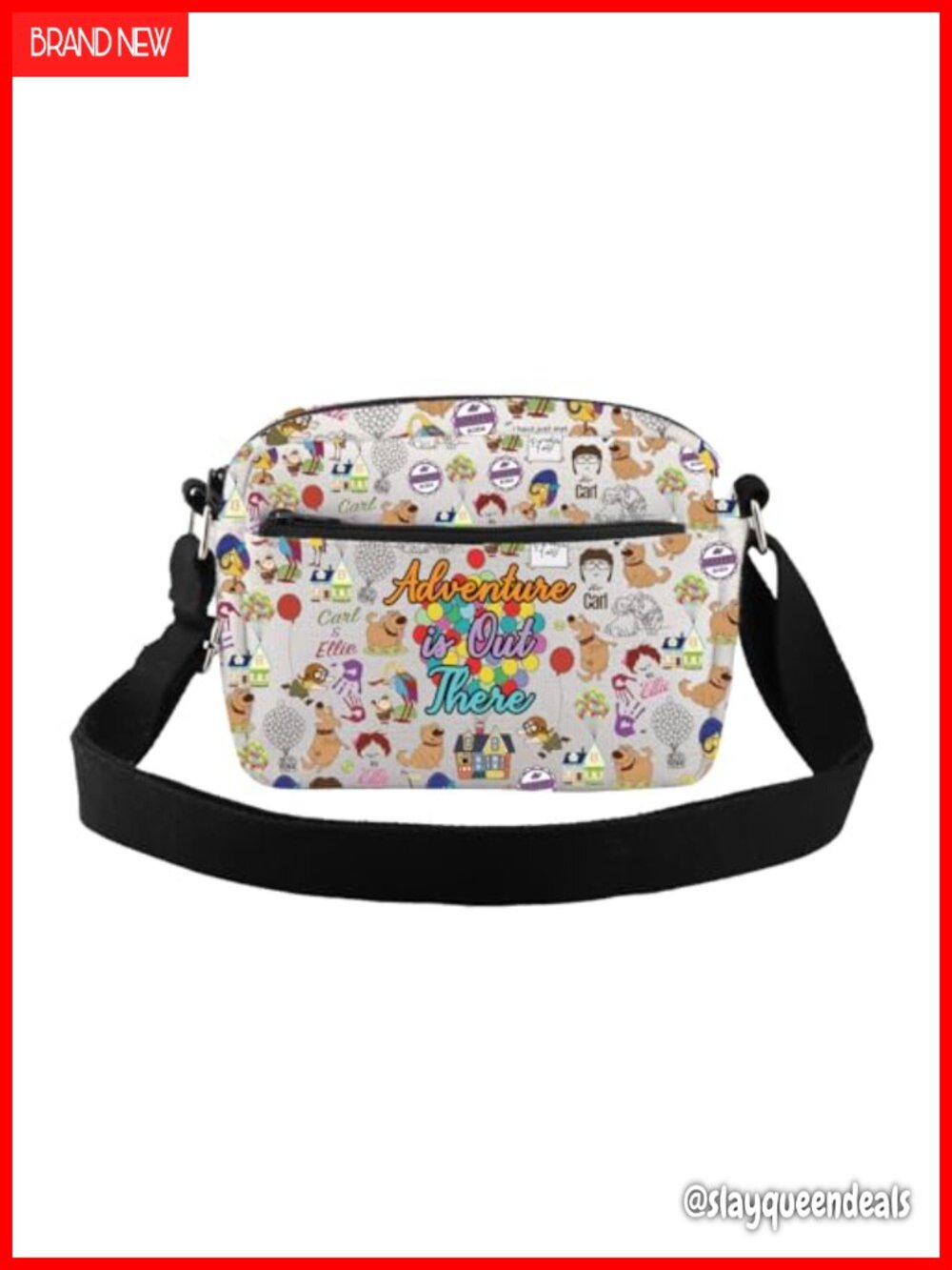 Adventure Is Out There Polyester Crossbody Bag Adjustable Strap 3 Pockets
